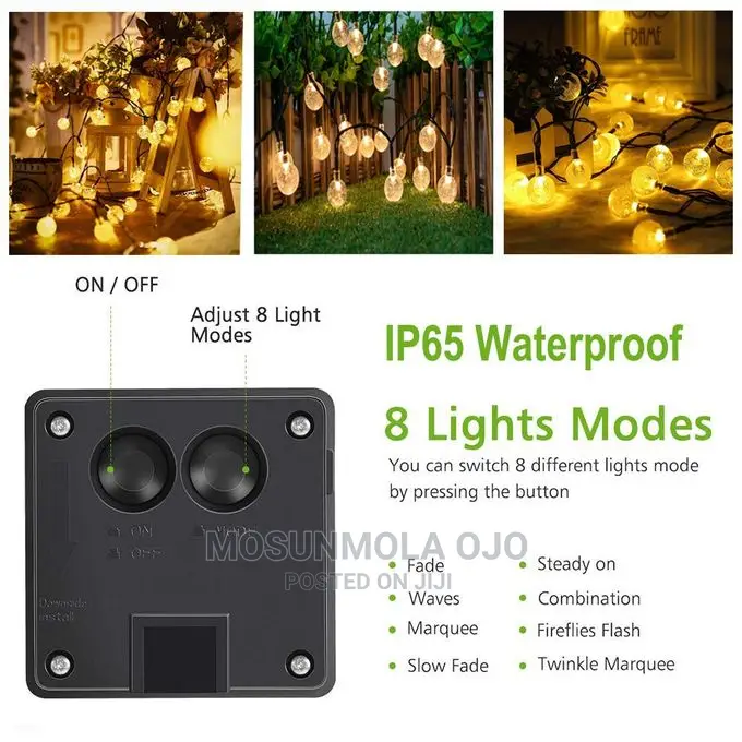 Solar LED String Outdoor Decorative Lights-warm Whit