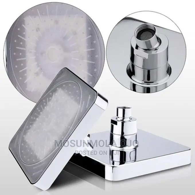 7 Colors LED Auto Changing Shower Square Head Light Bathroom