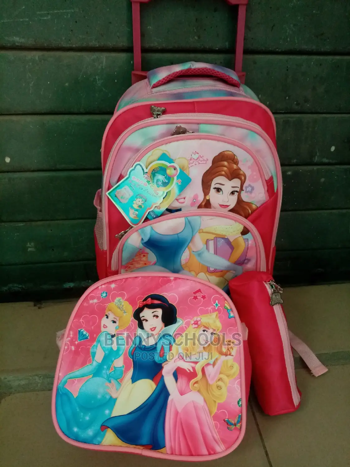 Set of 3 Princess Elsa Children's School Trolley School Bag