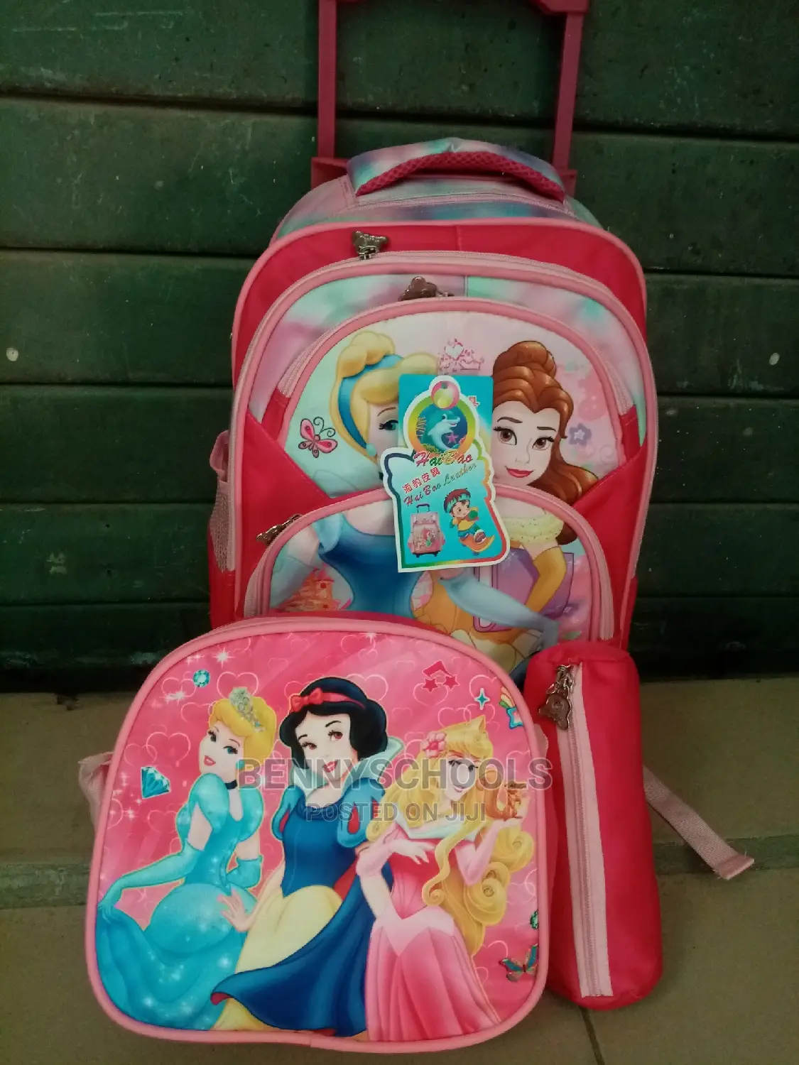 Set of 3 Princess Elsa Children's School Trolley School Bag