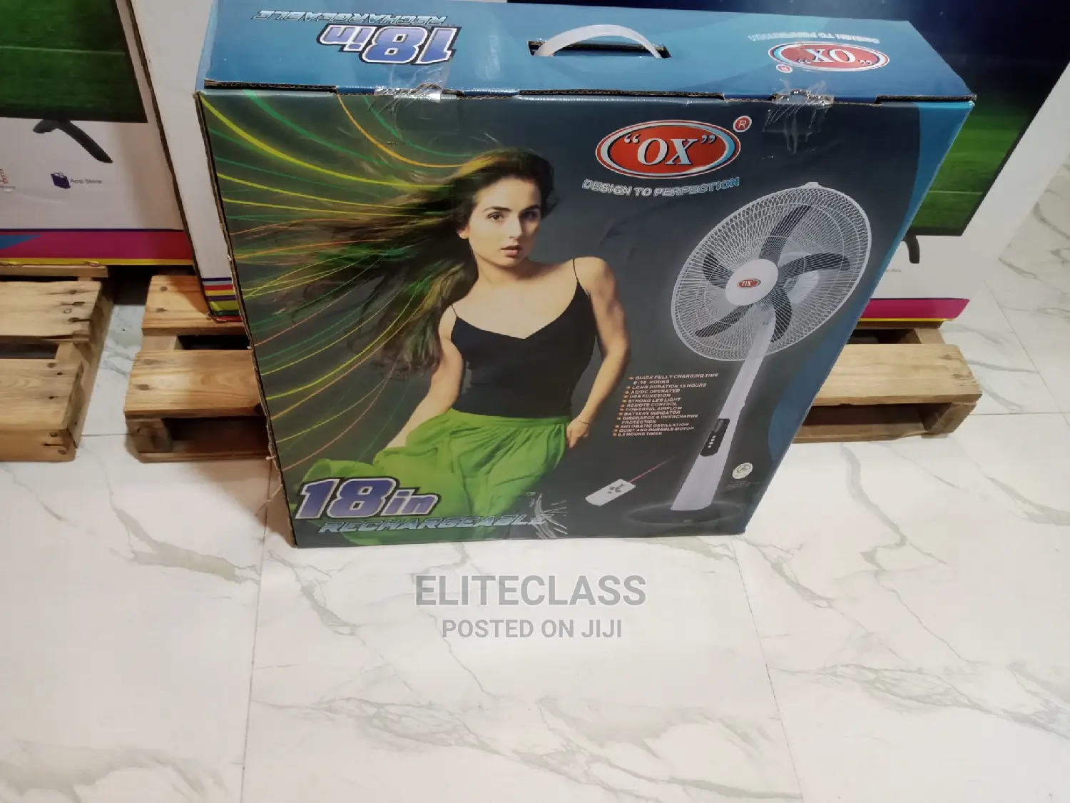 Ox 18 Inches Rechargeable Fan With Warranty