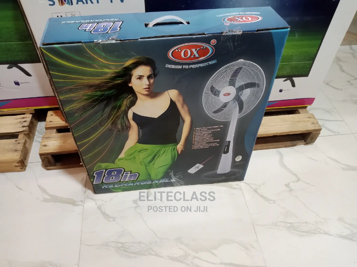 Ox 18 Inches Rechargeable Standing Fan - Brand New