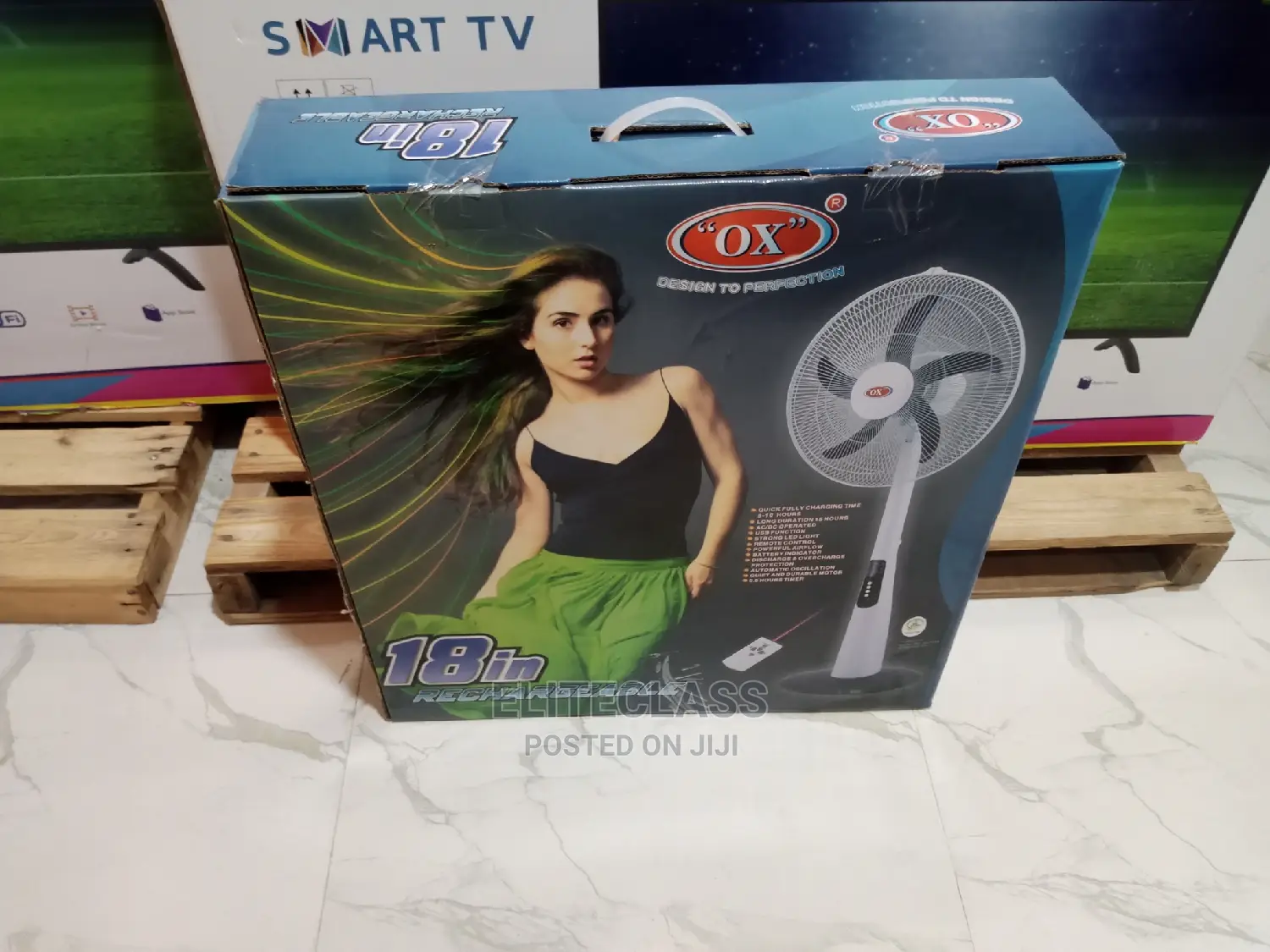 Ox 18 Inches Rechargeable Standing Fan - Brand New