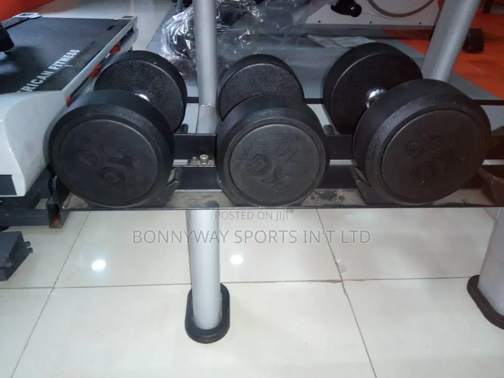 Commercial Black Dumbells Of Diffrent Kg Set