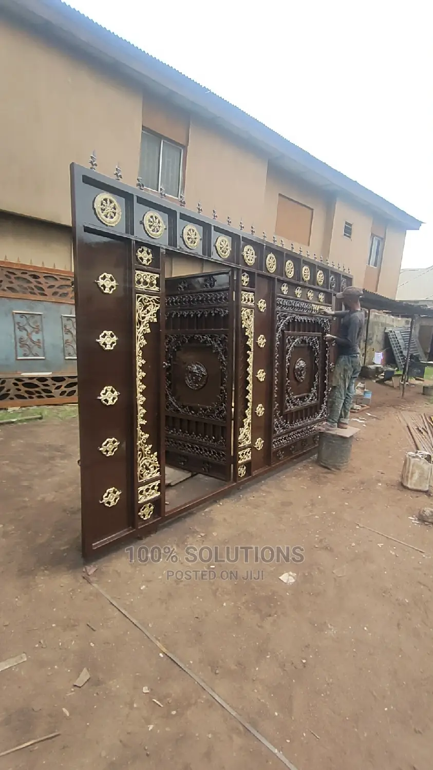 Standard Chocolate and Gold Rolling Gate for Sale