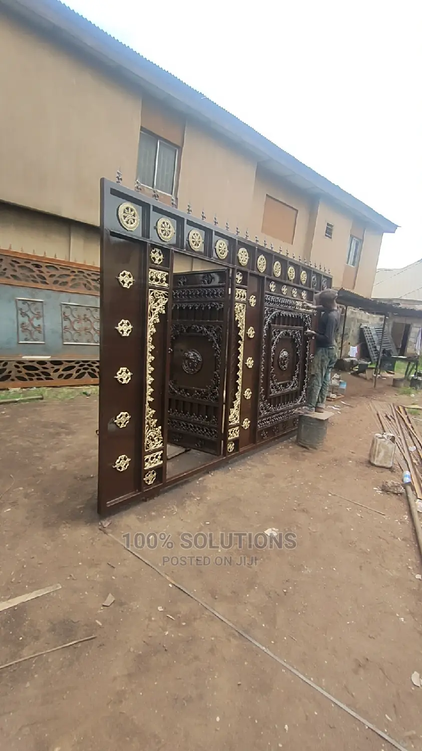 Standard Chocolate and Gold Rolling Gate for Sale