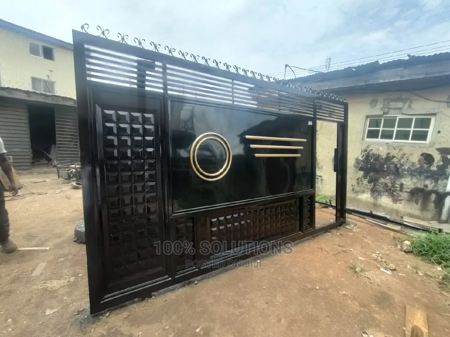 Standard Black With Touch of Gold Rolling Gate for Sale