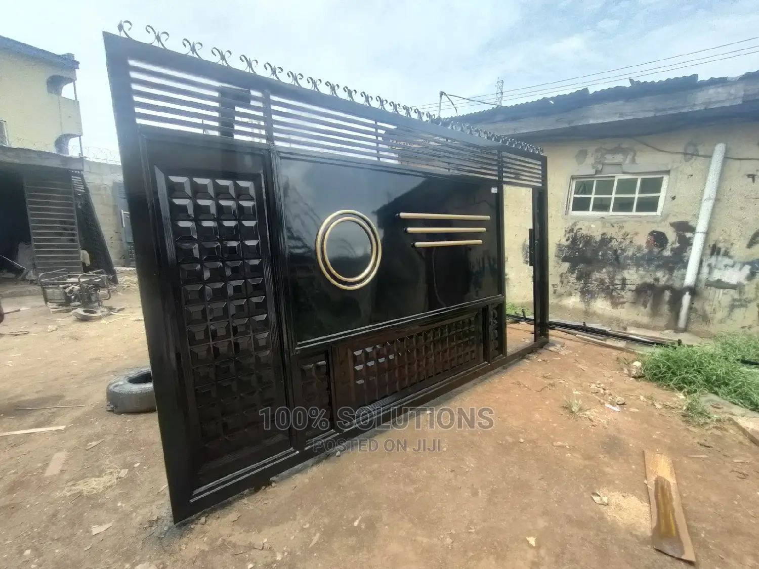 Standard Black With Touch of Gold Rolling Gate for Sale