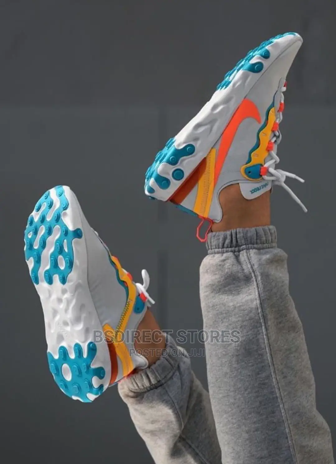 NIKE React Element 55 Ladies Footwear Grey/Hyper Crimson