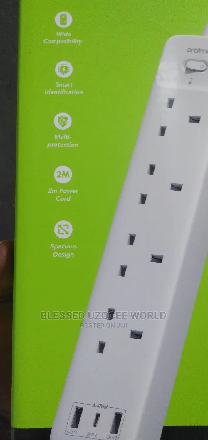 Oraimo Anifast 2 Usb Port+Type C Port Extension Socket 3250w