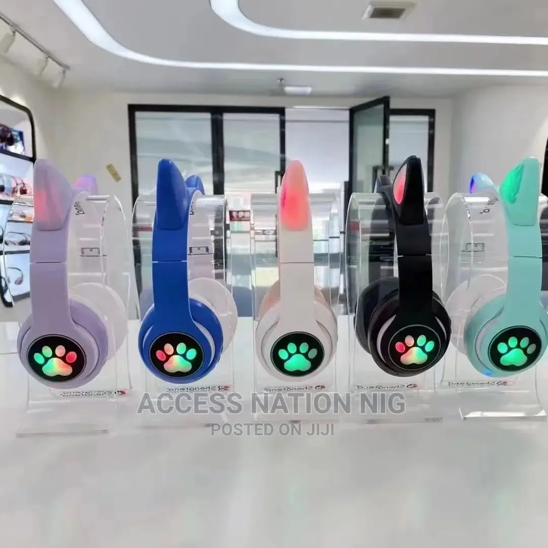 STN28 Foldable LED Gaming Headset Wirecat Ear Gift Over Head