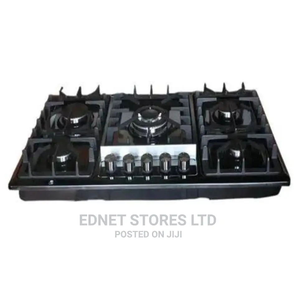 Phiima 90cm Built-in 5 Gas Burner Black Stainless Steel Gas