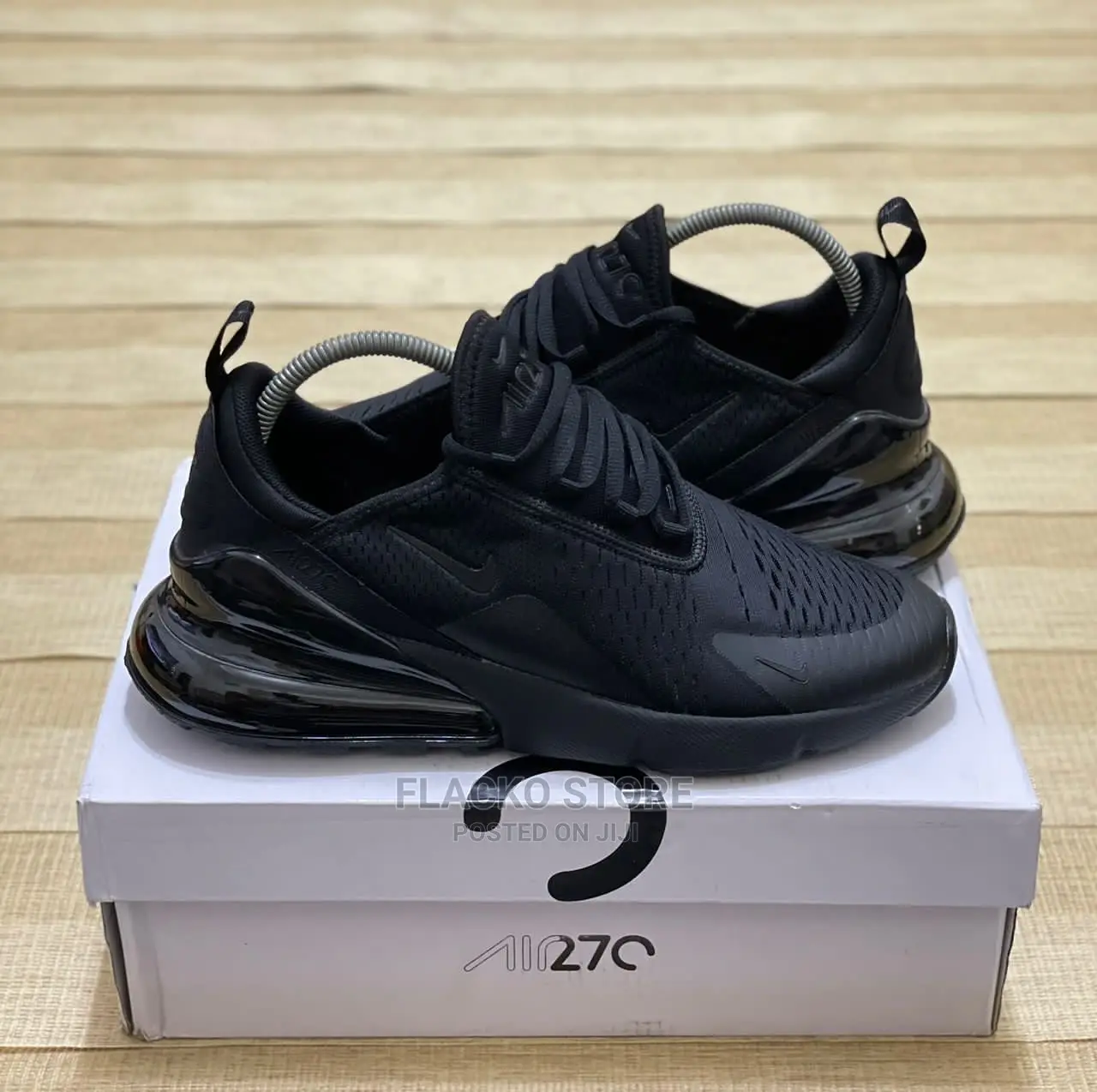 Original Nike Air Max 270 React Triple Black Sneakers