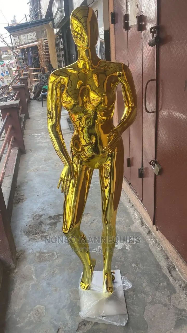 Size 12 Gold Chrome Female Faceless Display Mannequin