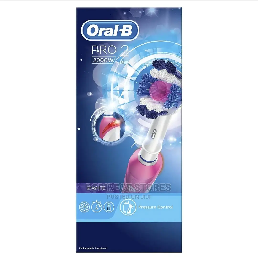 Oral-b 2000W 3D White Electric Rechargeable Toothbrush, Pink