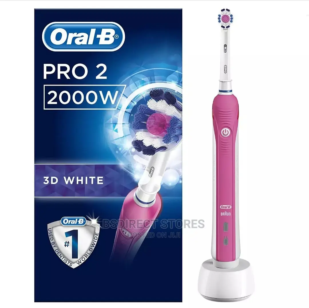 Oral-B 2000W 3D White Electric Rechargeable Toothbrush, Pink