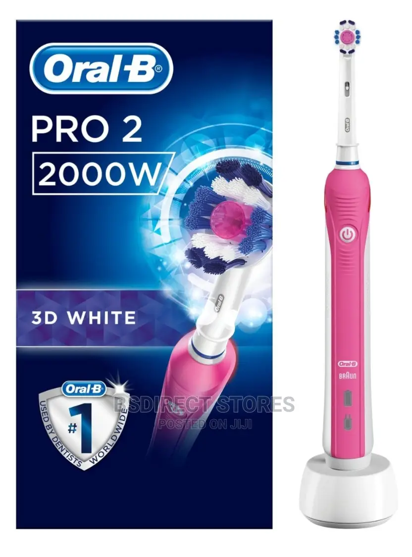 Oral-b 2000W 3D White Electric Rechargeable Toothbrush, Pink