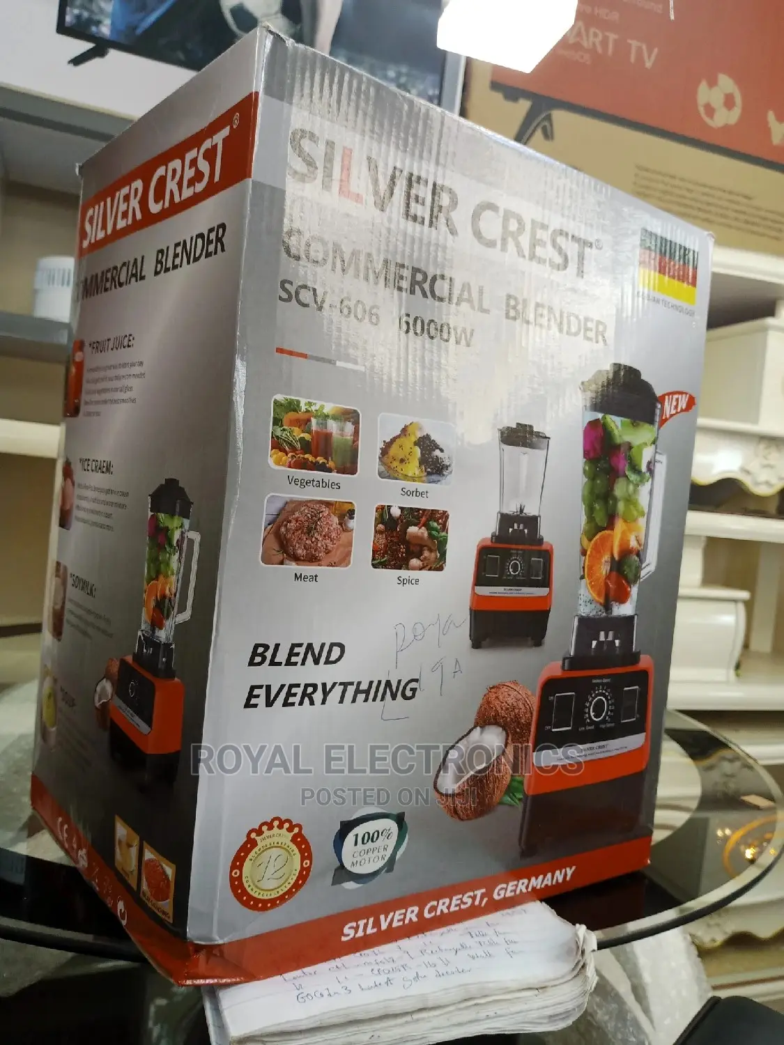 High Quality Silver Crest 6000W Commerical Blender