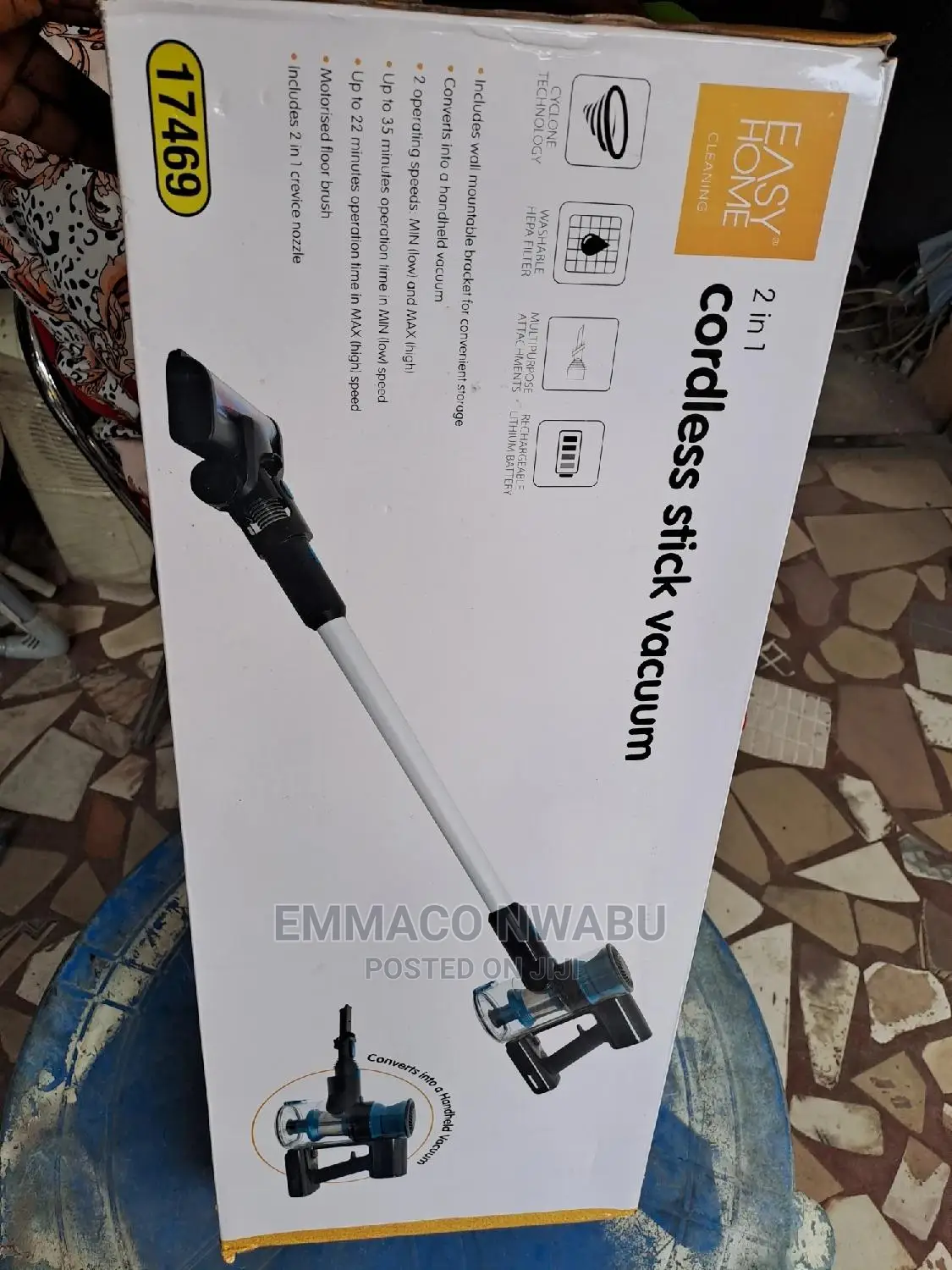 Easy Home 2 in 1 Cordless Stick Vacuum Cleaner