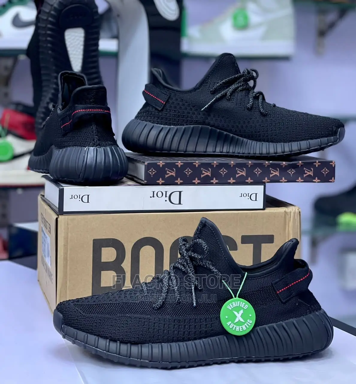 Original Adidas Yeezy Boost 350 V2 Static Black Sneakers