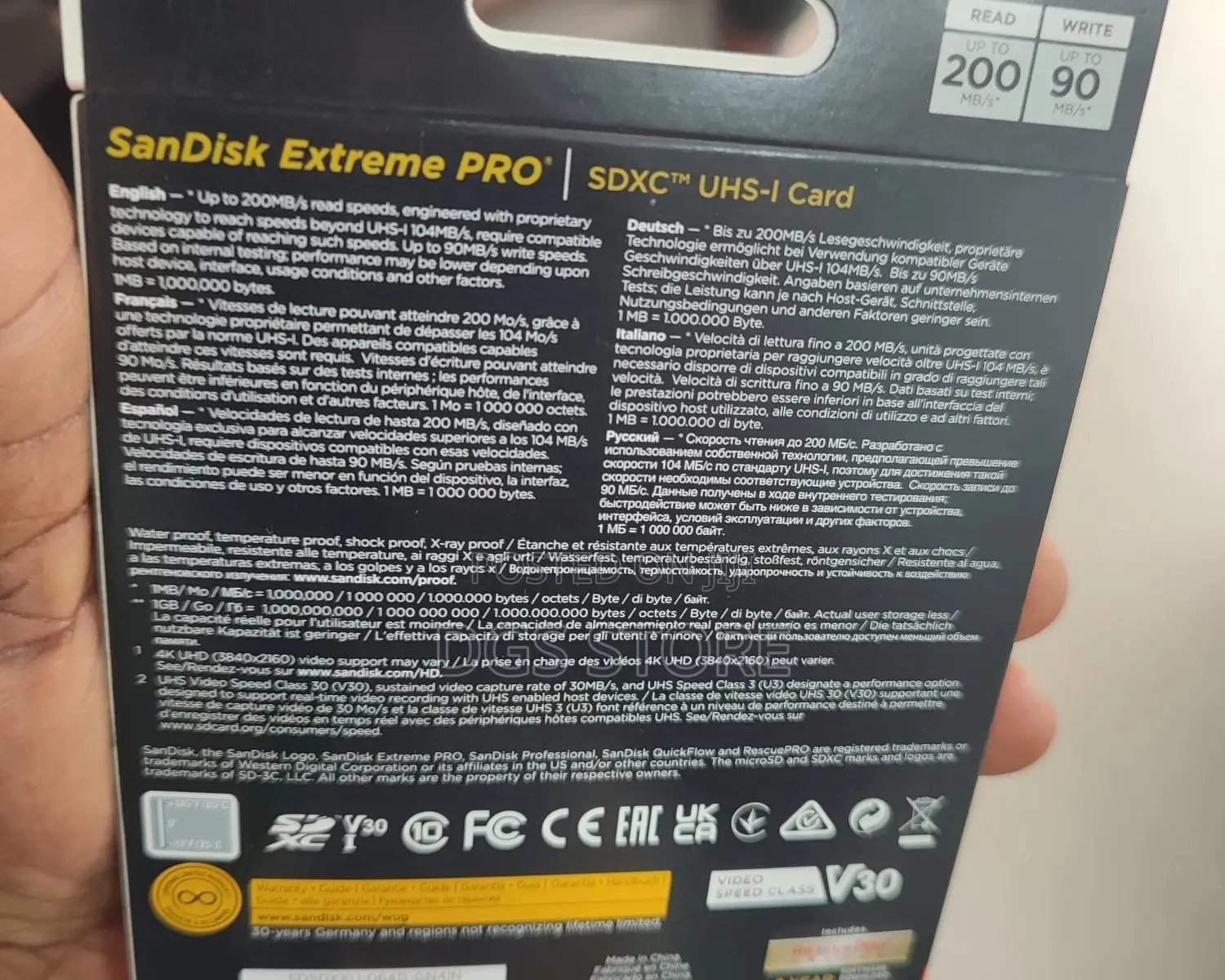 Sandisk Extreme Pro 64gb SDXC Uhs-1 170mb/S