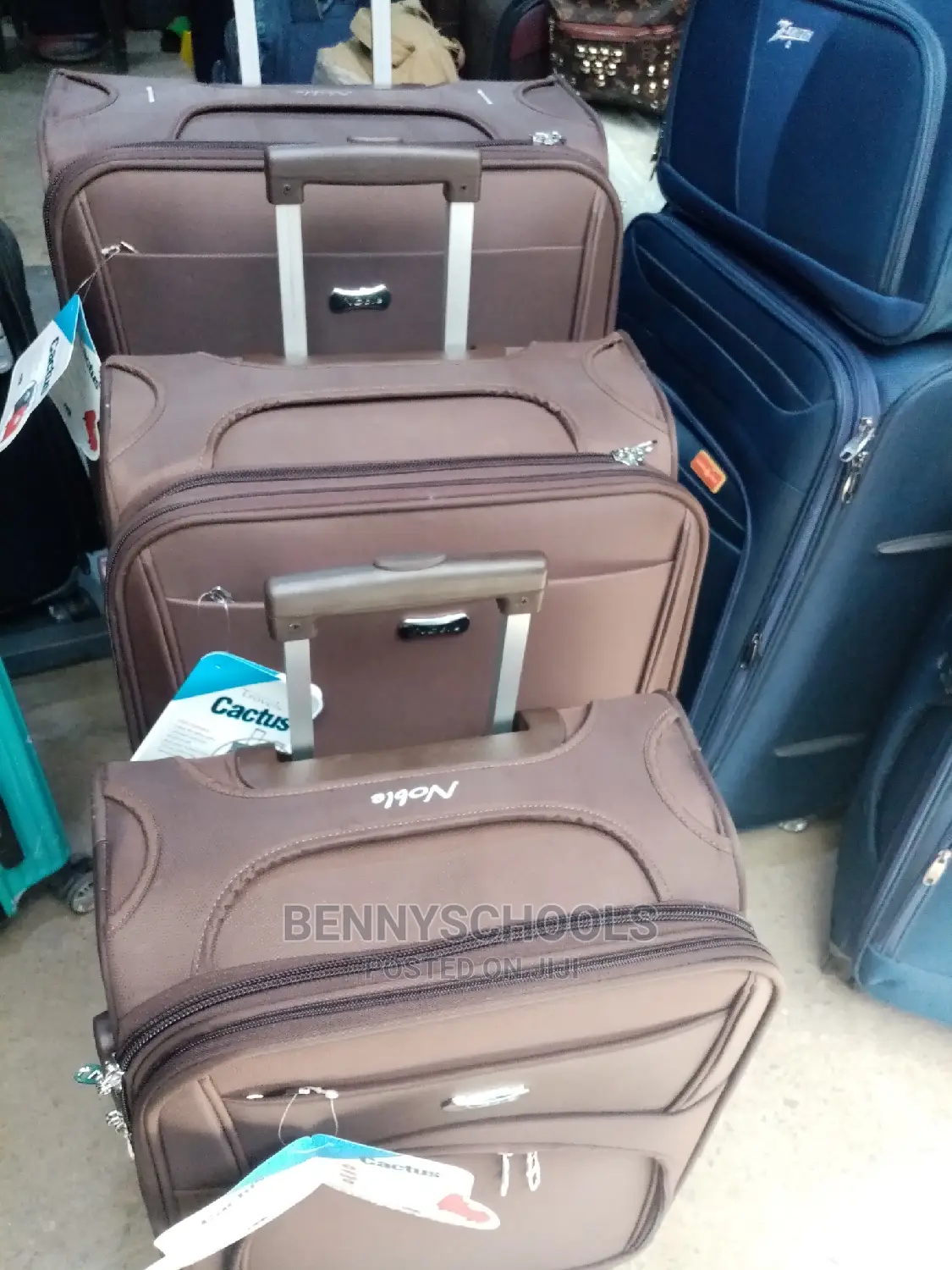 Set of 3 Brown Imported Traveling Luggage Boxes