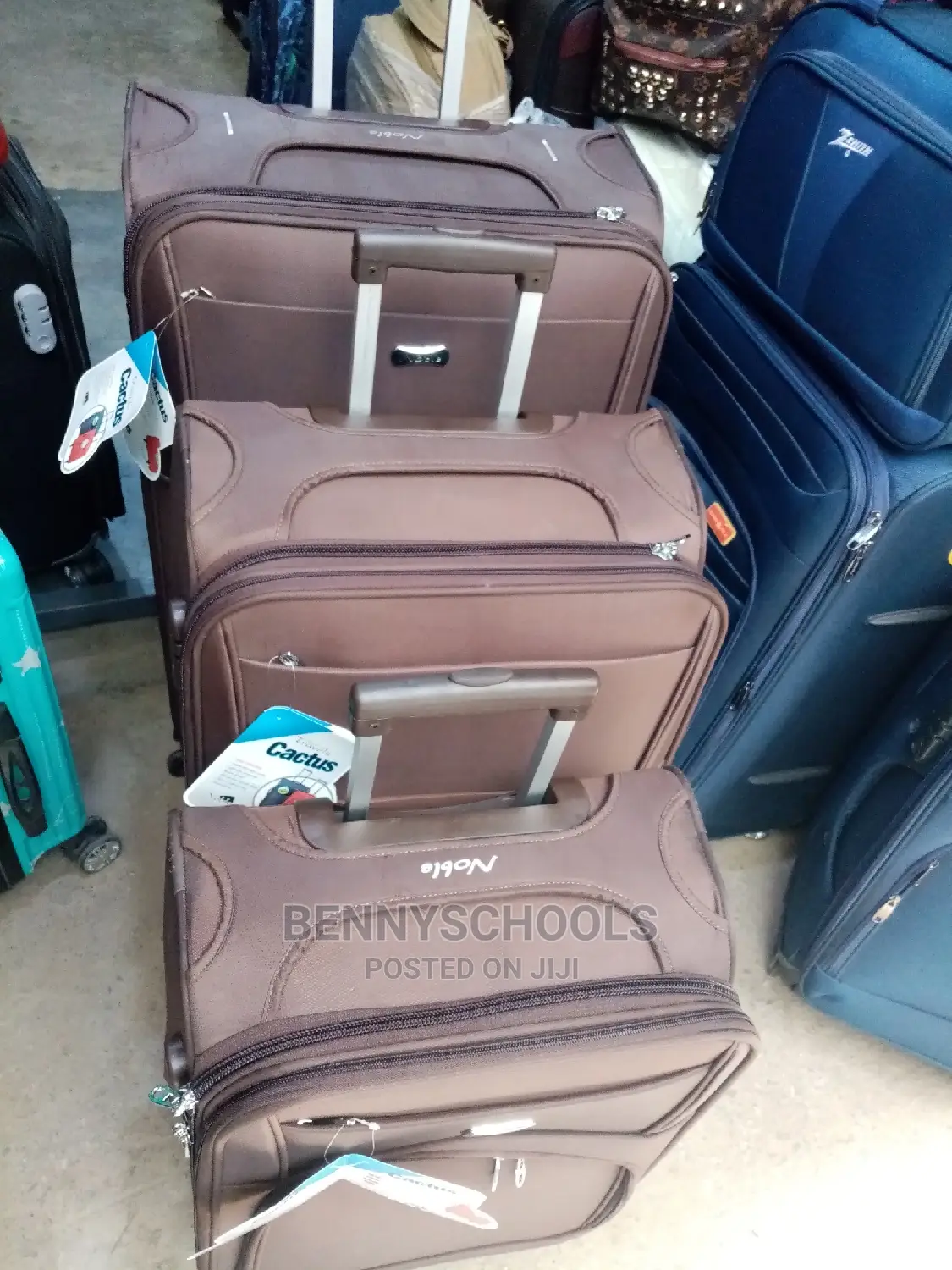 Set of 3 Brown Imported Traveling Luggage Boxes
