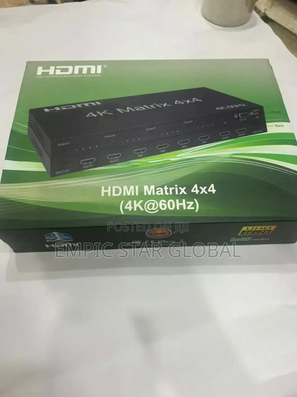 Ultra HD at 60hz True Matrix 4x4 HDMI Switch With Remote