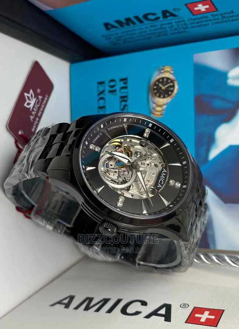 Original AMICA Black Stainless Steel Watch Available in Stor