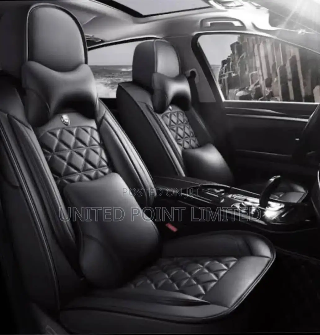 Leather Seat Cover Crest Black