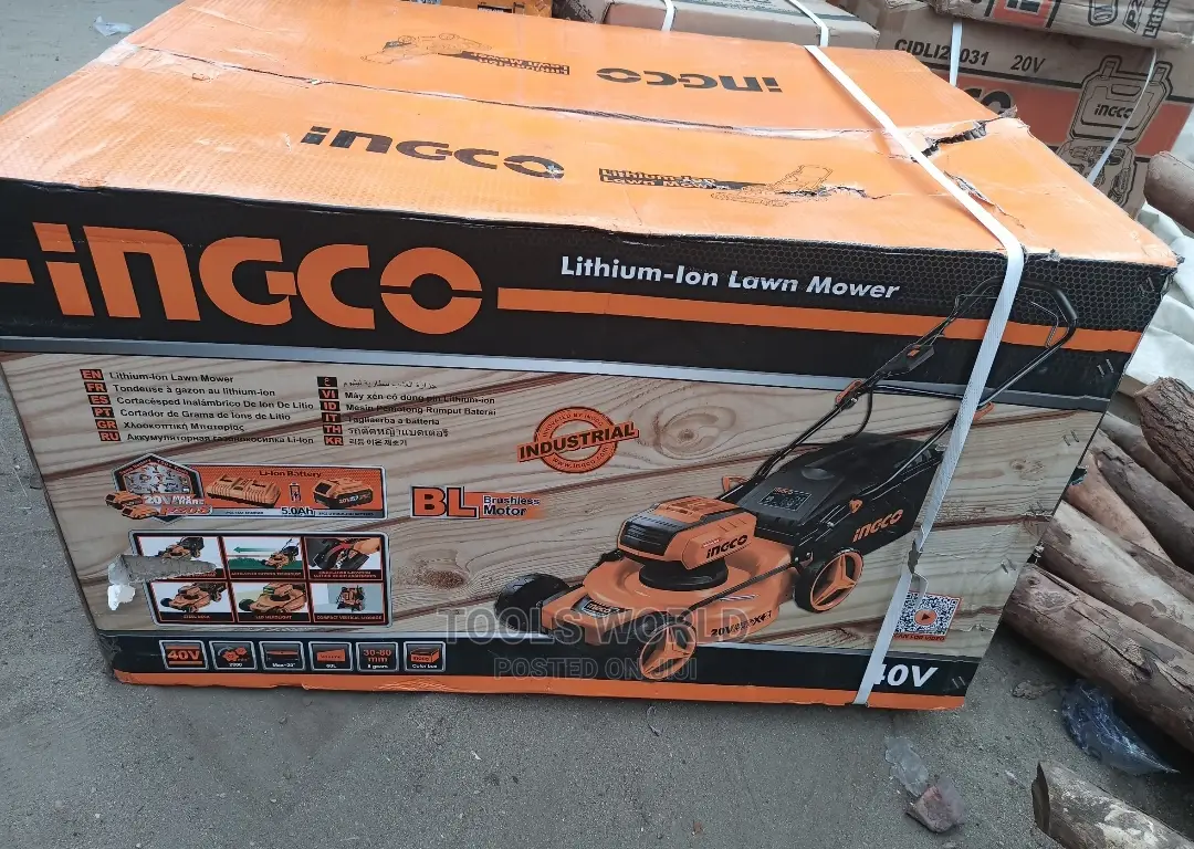 INGCO Lithium-Ion Cordless Lawn Mower 40V 20" Inch Hand Push