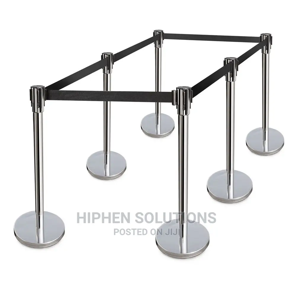 Retractable Belt Stanchions Stainless Steel 4 Pieces