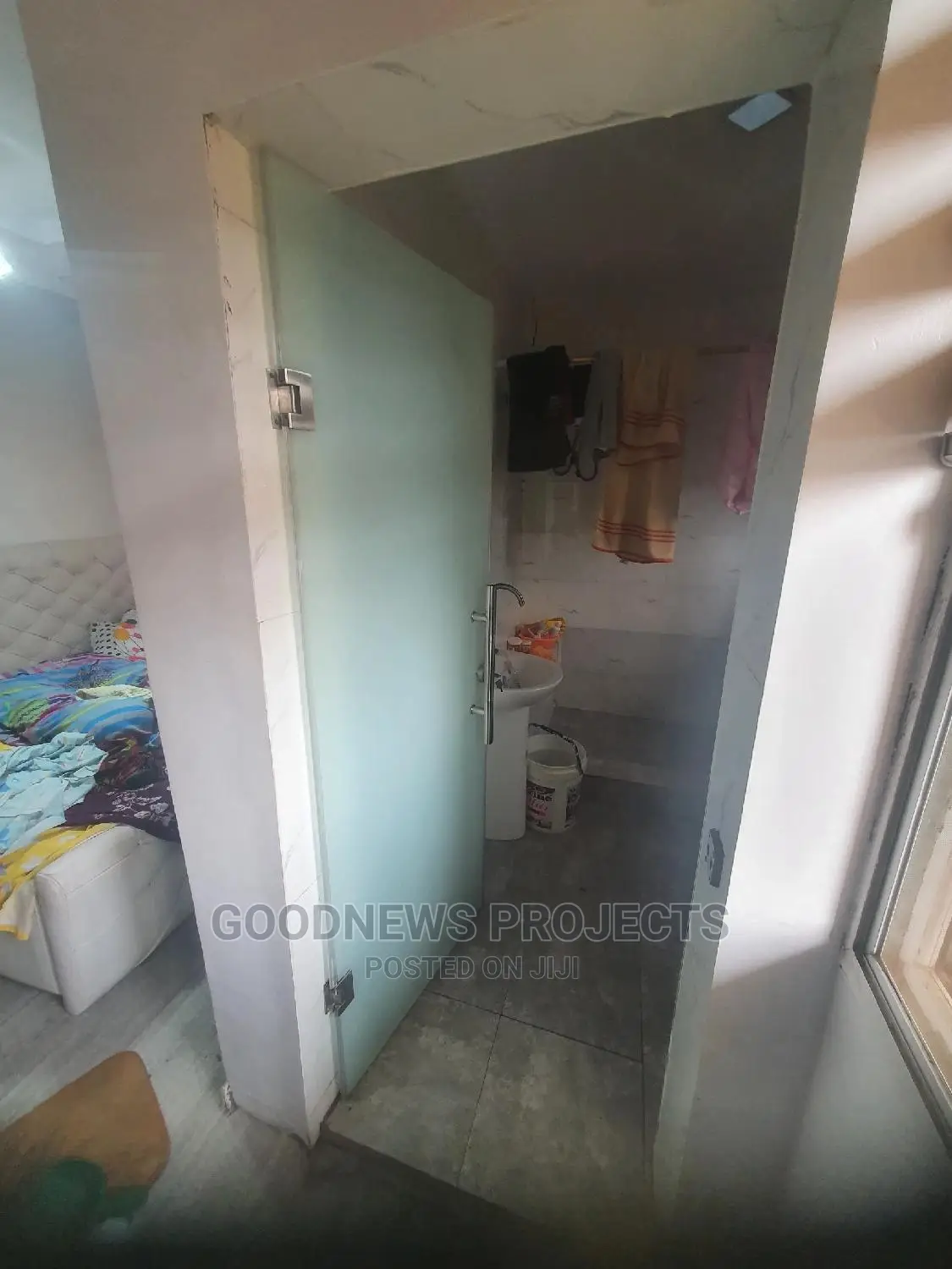 Full Frosted Toilet Glass Door