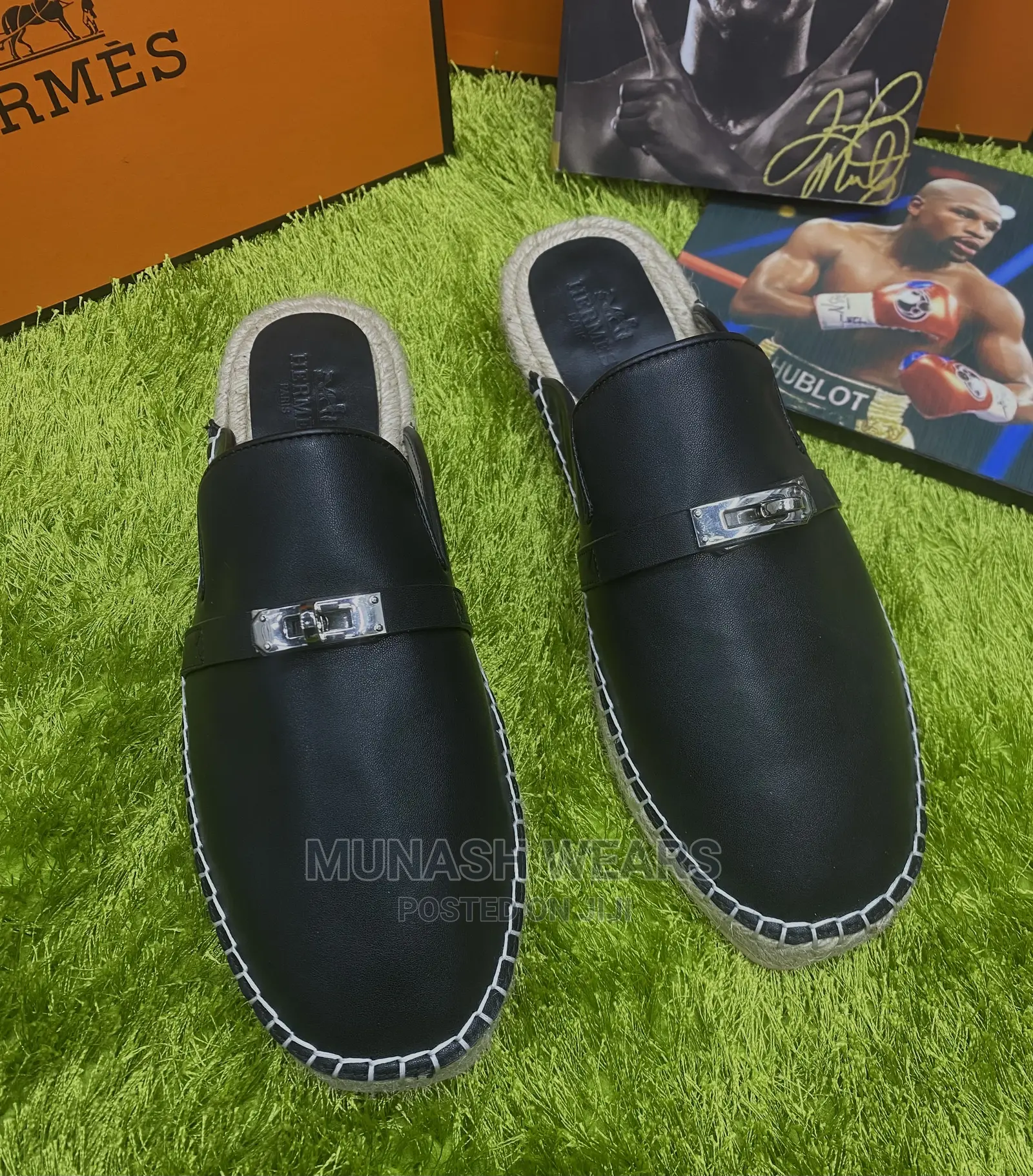 Luxury Hermes Wooden Half Shoe