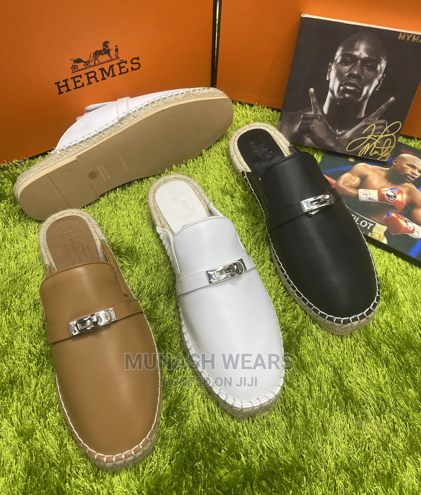 Luxury Hermes Wooden Half Shoe