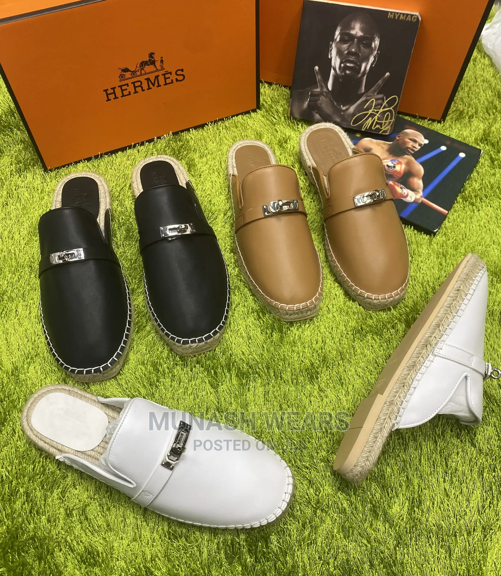 Luxury Hermes Wooden Half Shoe