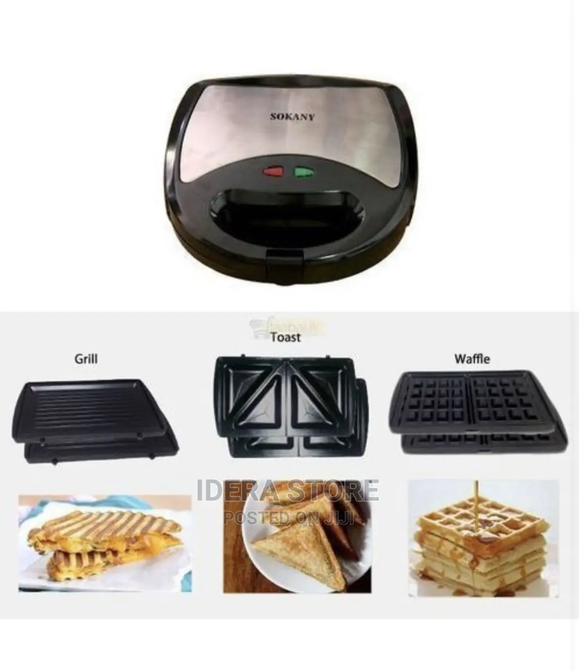 Sokany Sandwich Maker 3 in 1 Toaster/Waffle/Grill Brand