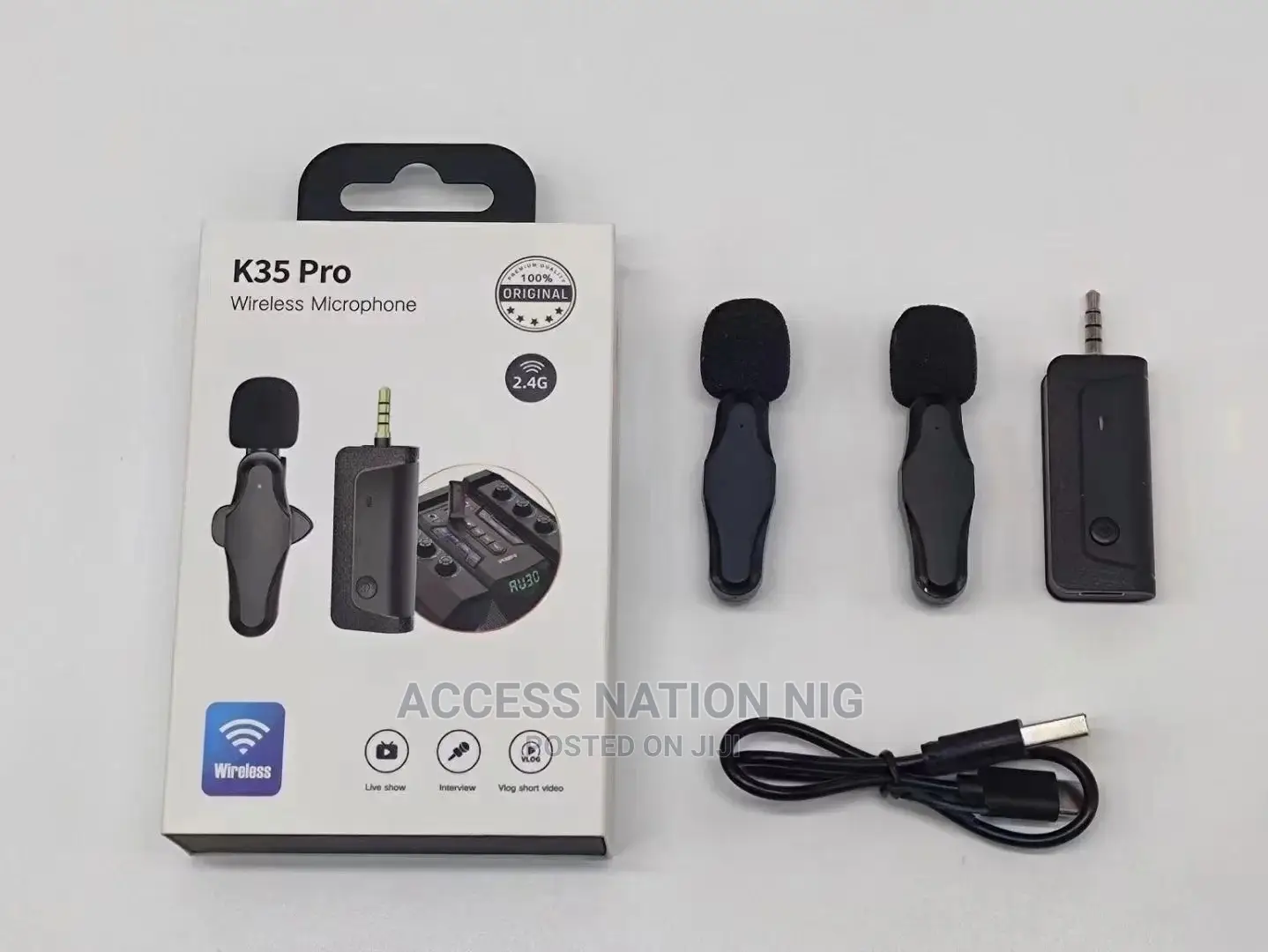  PRO Dual Microphone 3.5mm Aux Wireless Microphone