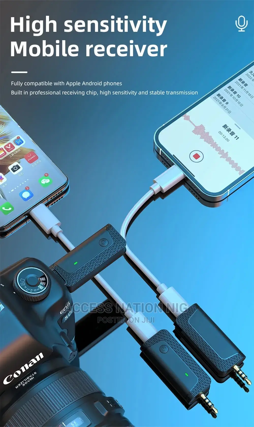  PRO Dual Microphone 3.5mm Aux Wireless Microphone