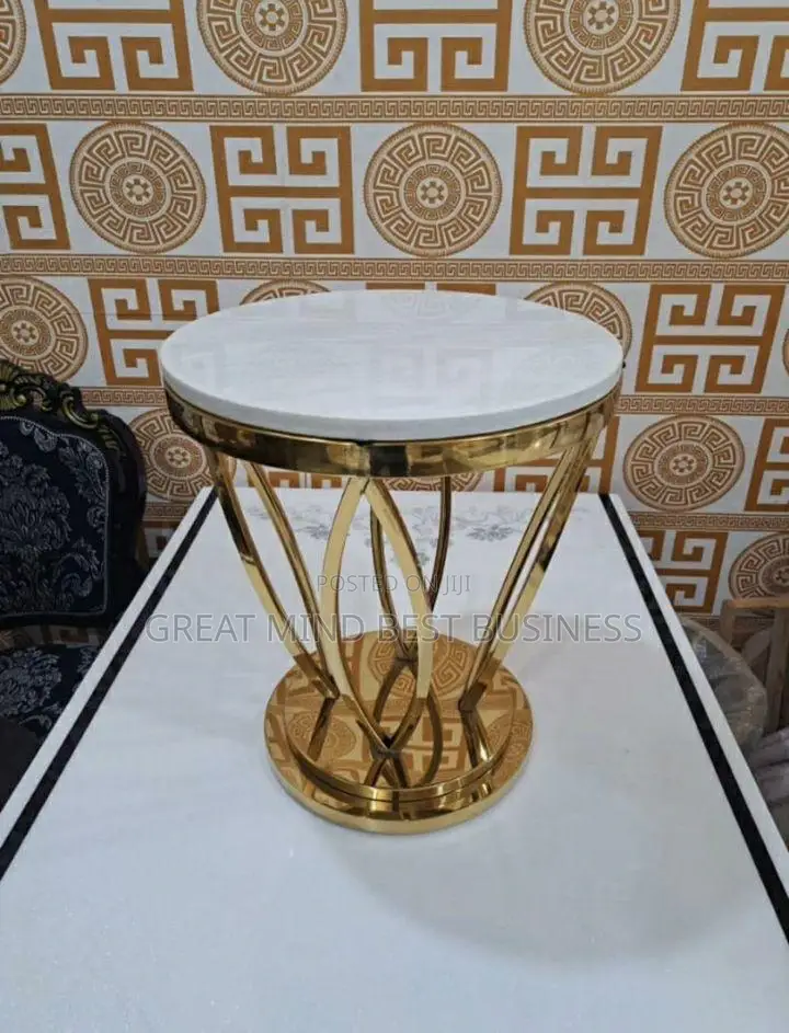 Gold Marble Top Sides Stool