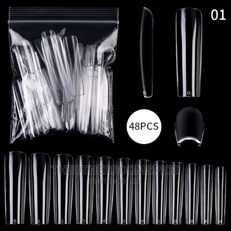 48pc Transparent Polygel Nail Acrylic Tips