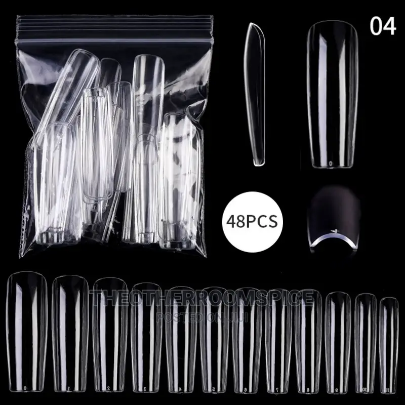 48pc Transparent Polygel Nail Acrylic Tips