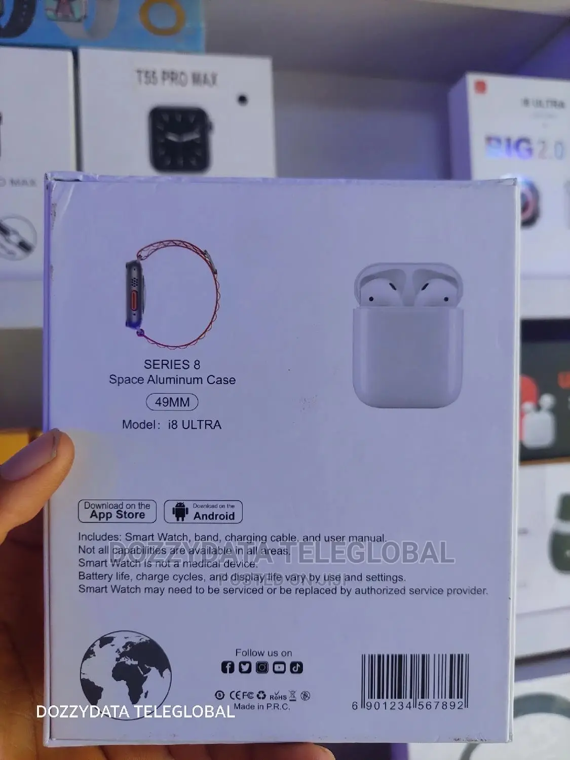 Watch I8 Ultra Smart Watch With Earphones