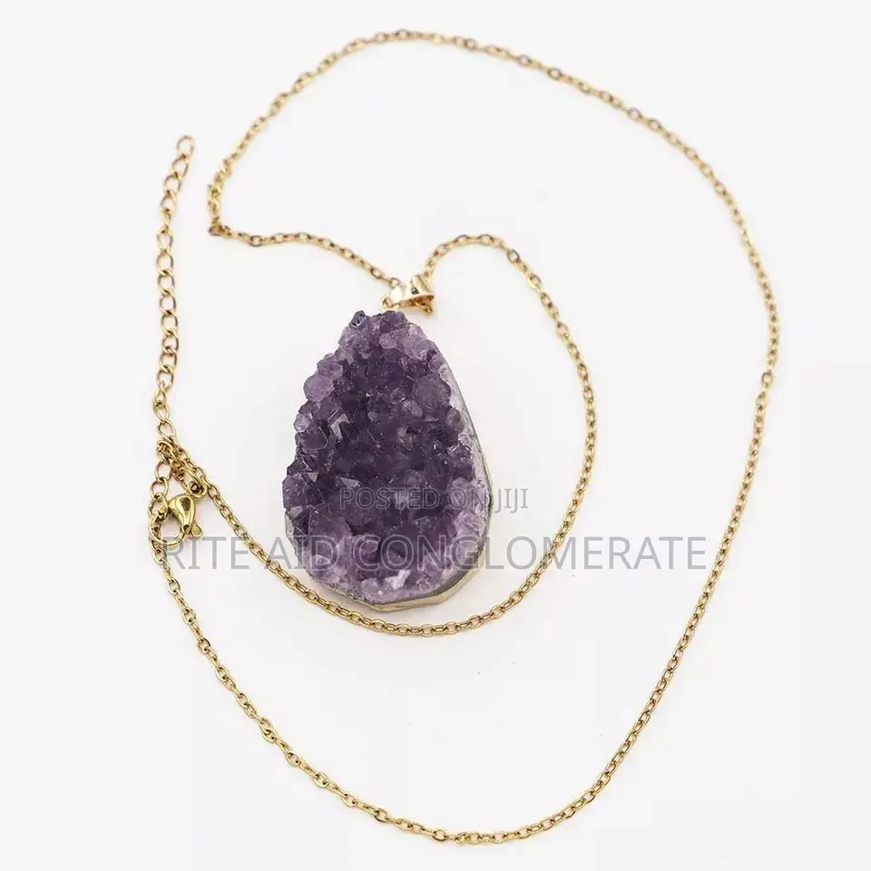 Amethyst Cluster Raw Gemstones Necklace