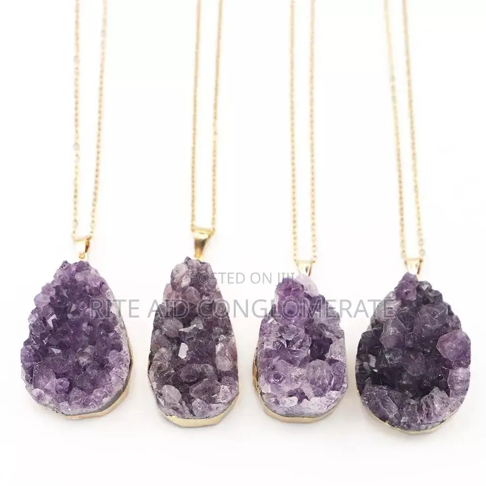 Amethyst Cluster Raw Gemstones Necklace