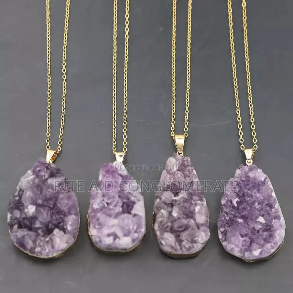 Amethyst Cluster Raw Gemstones Necklace