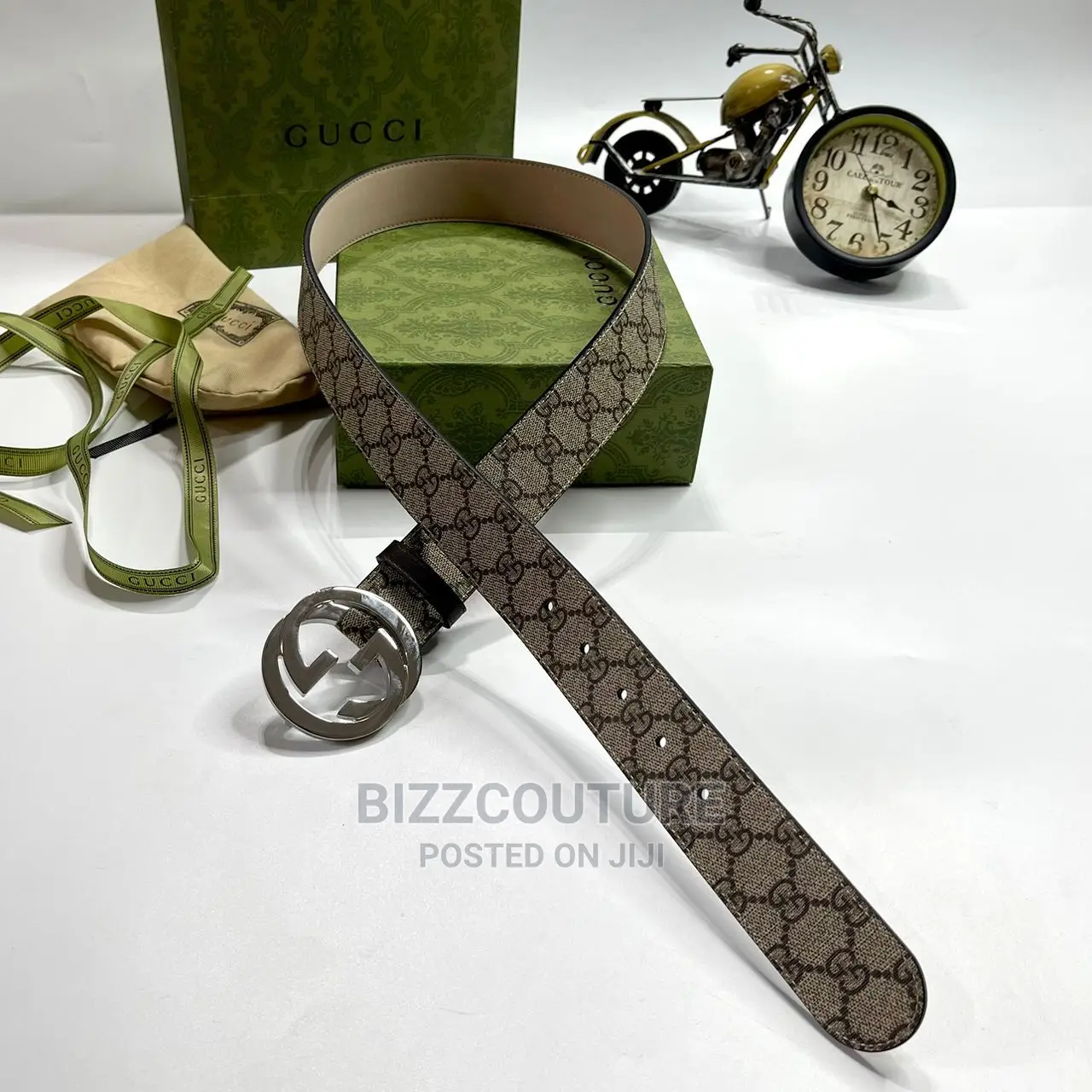 Original GUCCI GG Suprem Leather Belts Available in Store