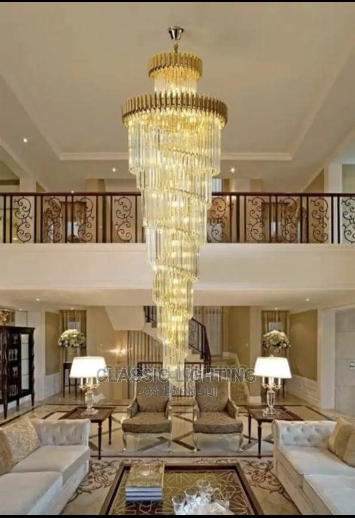 Modern Long Spiral Large Big Stair Chandeliers Lighting