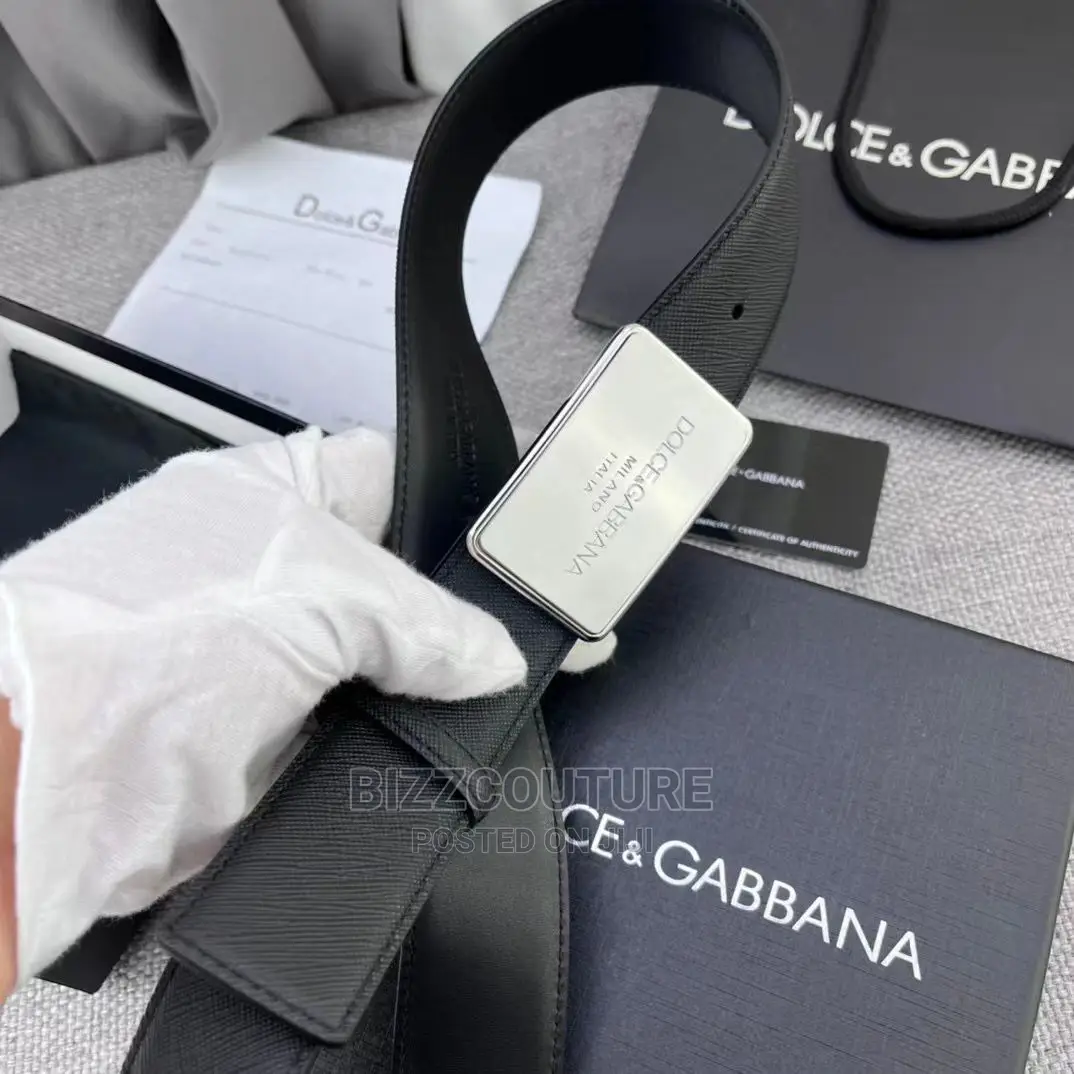 Original DOLCE GABBANA Calfskin Leather Belts for Men