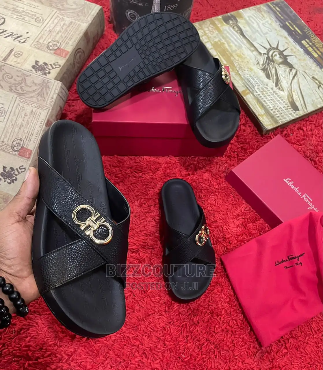 Original SALVTORE FERRAGAMO Slippers Available in Store
